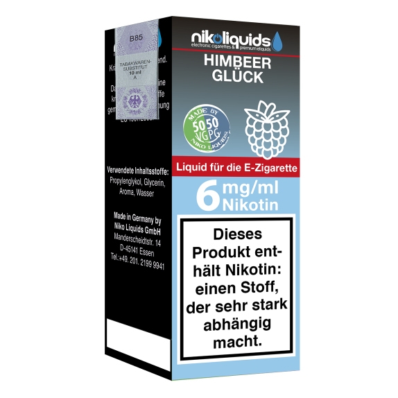Nikoliquids Himbeerglück 6mg Liquid Flasche