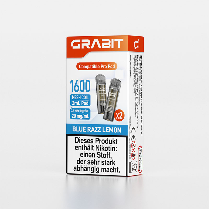 Grabit Pro Blue Razz Lemon 20mg Prefilled Pods
