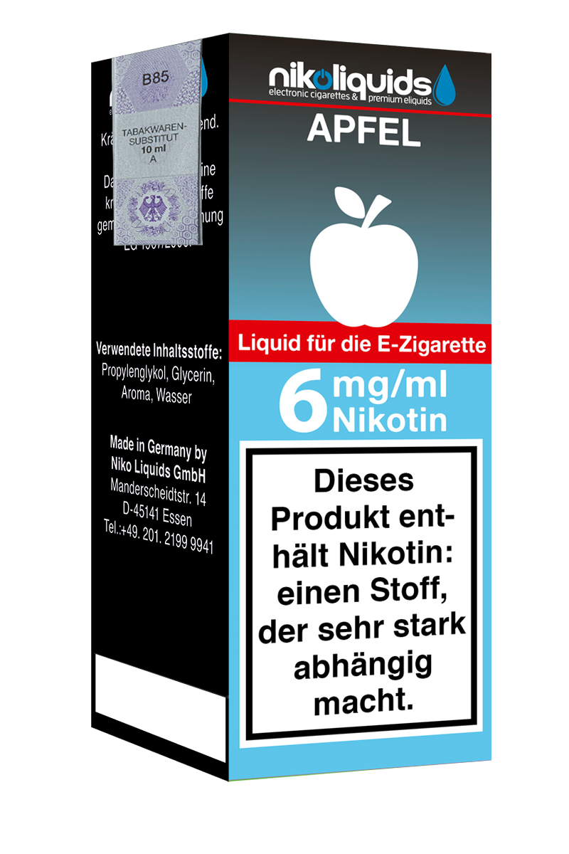 E-Liquid Nikoliquids Apfel 6 mg 70 Pg/30 Vg