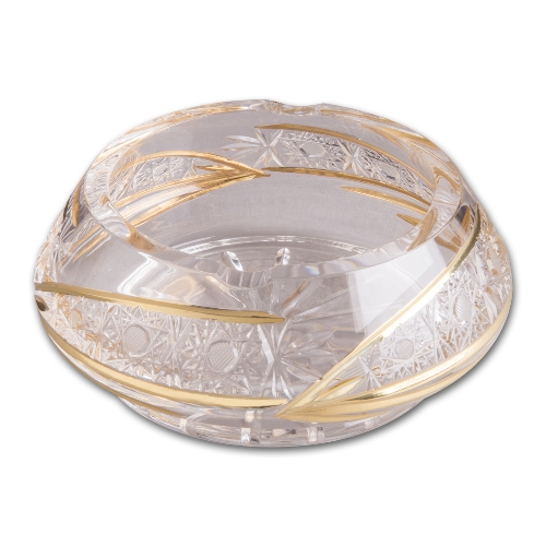 Glasascher Reshat Böhmisches Kristallglas transparent/gold