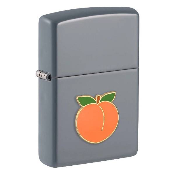 Zippo Flat Grey Peach Logo