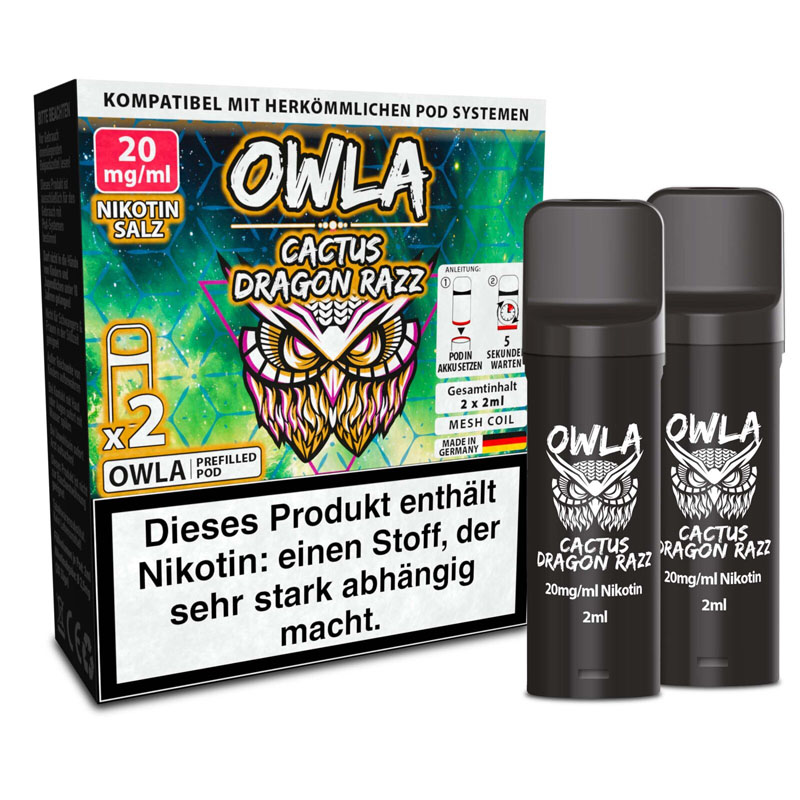 Owla Cactus Dragon Razz 20mg Prefilled Pods Packung