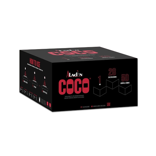 Aladin Coco Kokosnuss Shisha Kohle 28mm