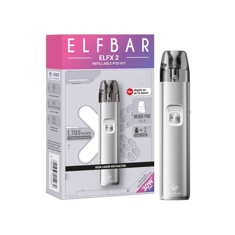 Elfbar Elfx 2 Silver Device E-Zigarette