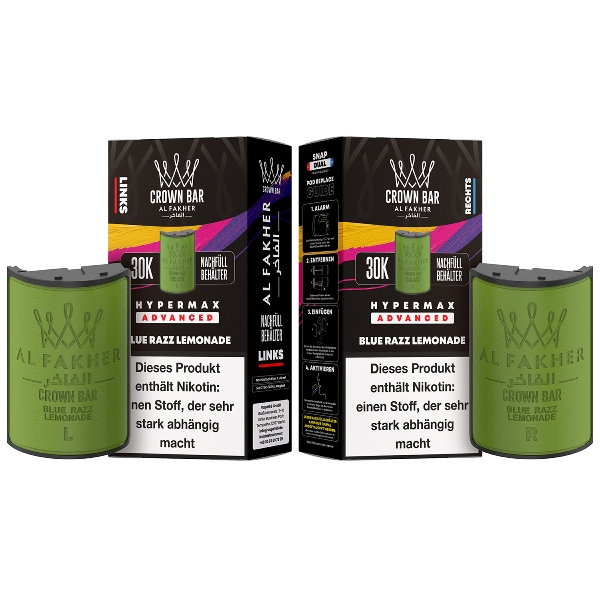 Al Fakher Hypermax Blue Razz Lemonade 6mg Prefilled Pods
