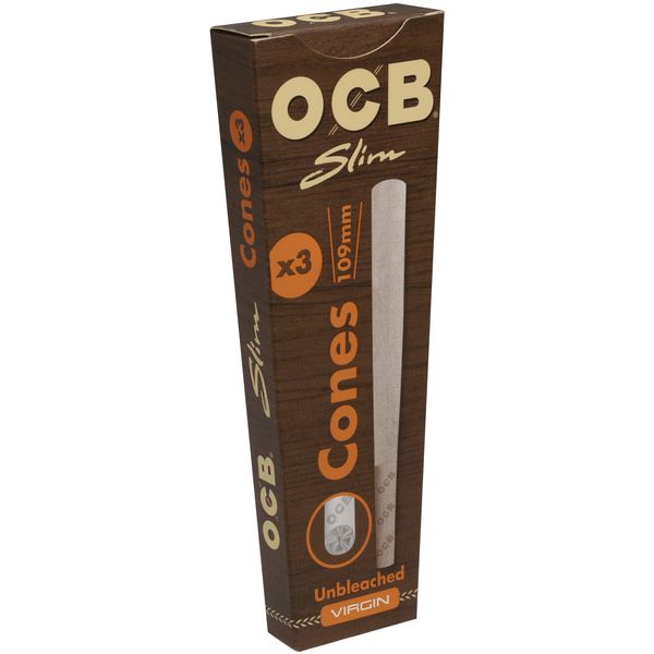 OCB Unbleached Slim Virgin Paper Cones