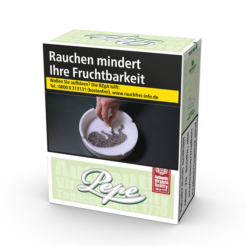Pepe Bright Green Super Zigaretten Schachtel