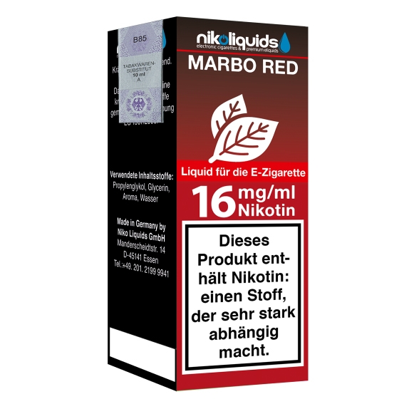 Nikoliquids Marbo Red 16mg Liquid Flasche