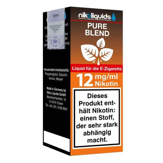 Nikoliquids Pure Blend 12mg Liquid Flasche