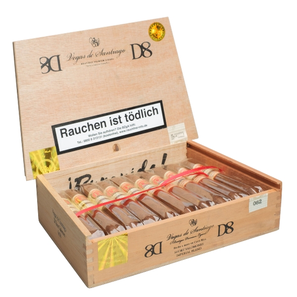 Vegas de Santiago D8 Classico Figurado Short Zigarren Kiste offen