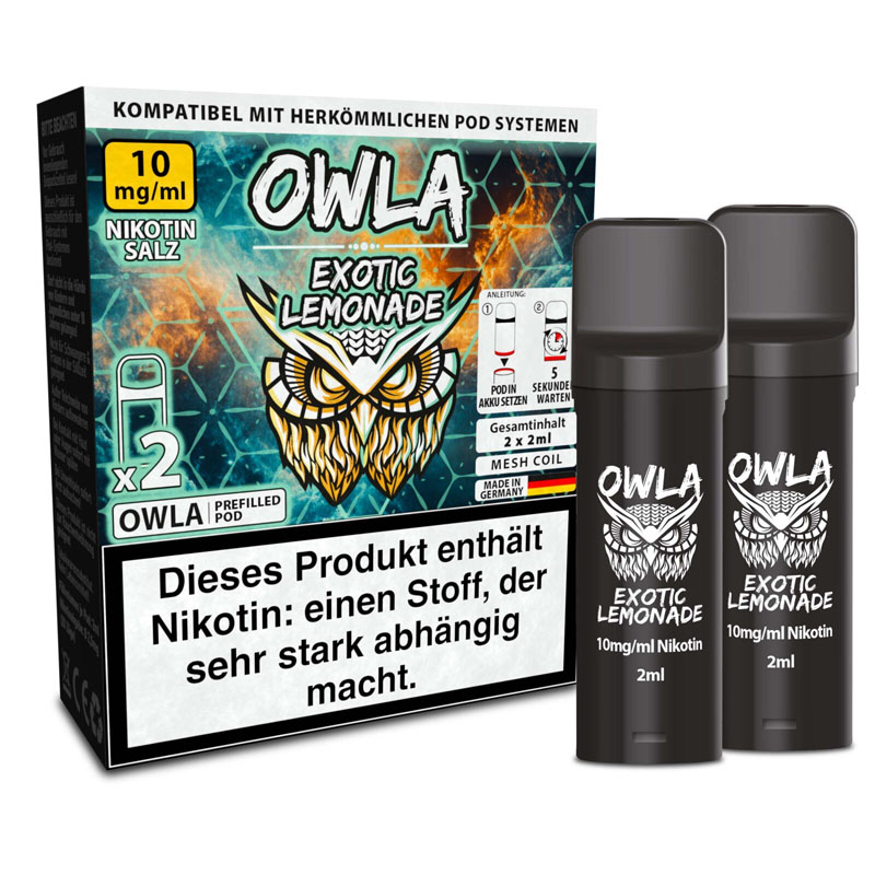 Owla Exotic Lemonade 10mg Prefilled Pods Packung