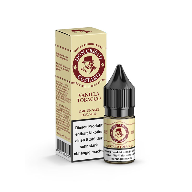 Don Cristo Vanilla Tobacco 10mg Nikotinsalz Liquid mit Packung