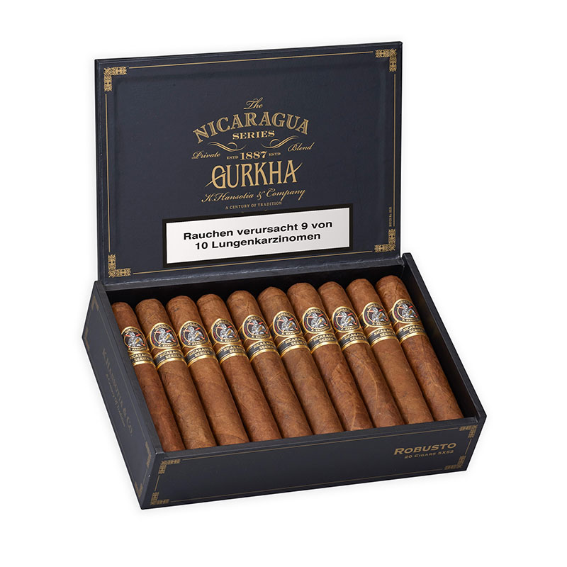 Gurkha Nicaragua Series Robusto Zigarren Kiste open