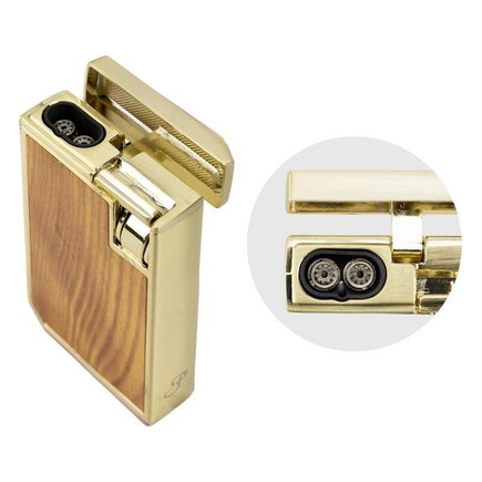Passatore Sinclair Jet Zigarrenfeuerzeug mit Cutter Gold offen