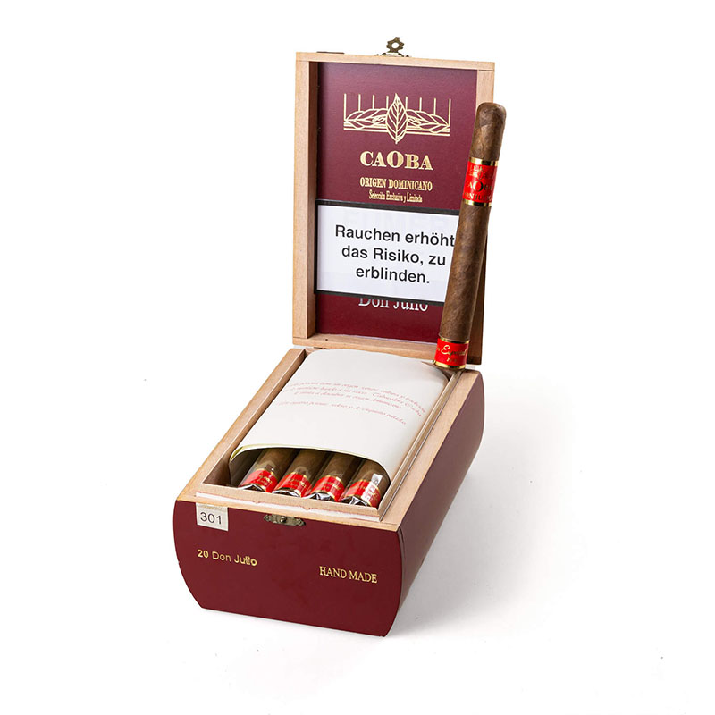 Caoba Origen Dominicano Don Julio Zigarren Kiste offen
