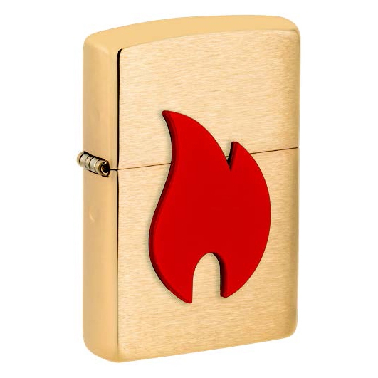 Zippo Messing gebürstet Big Flame Red