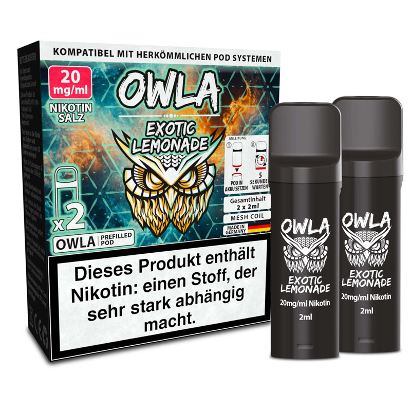 Owla Exotic Lemonade 20mg Prefilled Pods Packung