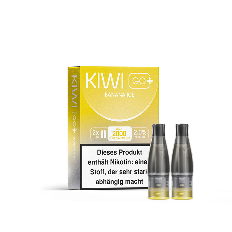 KIWI Go+ 20mg Prefilled Pods Packung Banana Ice