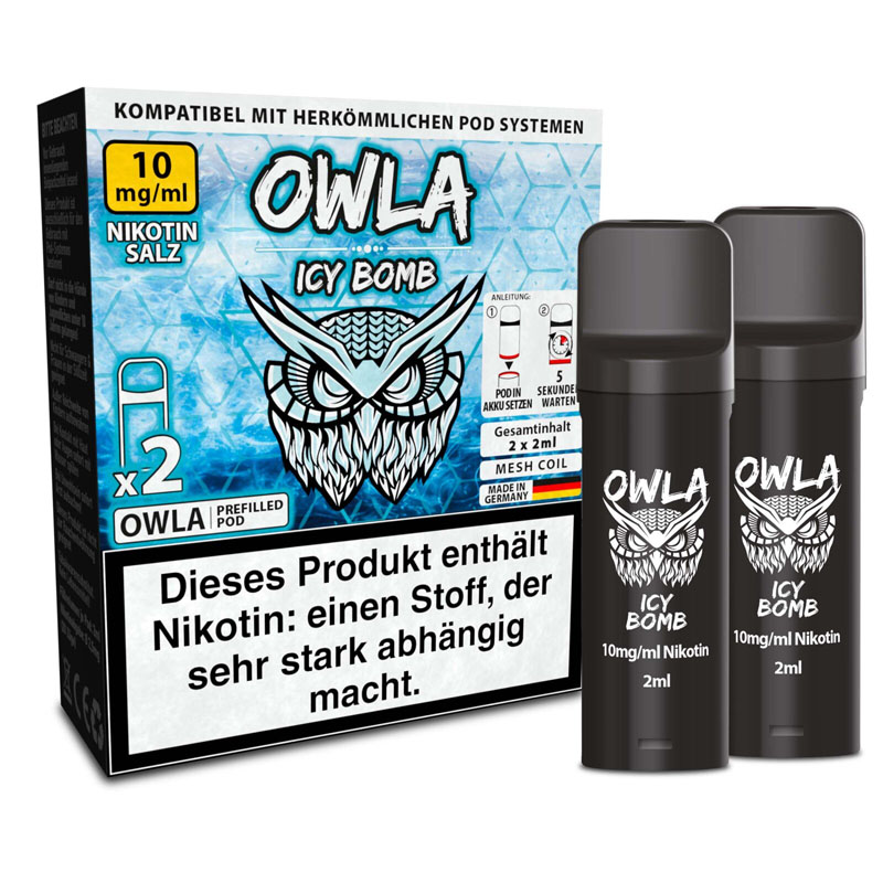 Owla Icy Bomb 10mg Prefilled Pods Packung