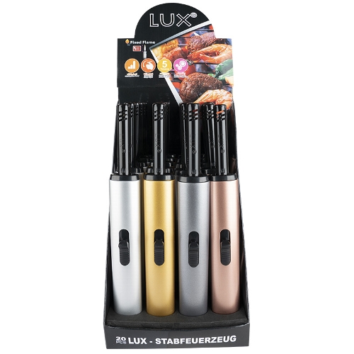 Stabfeuerzeug Piezo Lux metallic