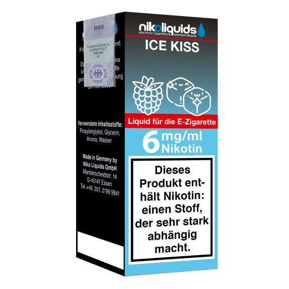 Nikoliquids Ice Kiss 6mg Liquid Flasche