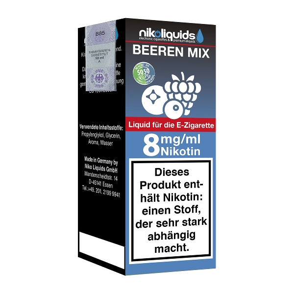 Nikoliquids Beeren Mix 8mg Liquid Flasche 50PG 50VG