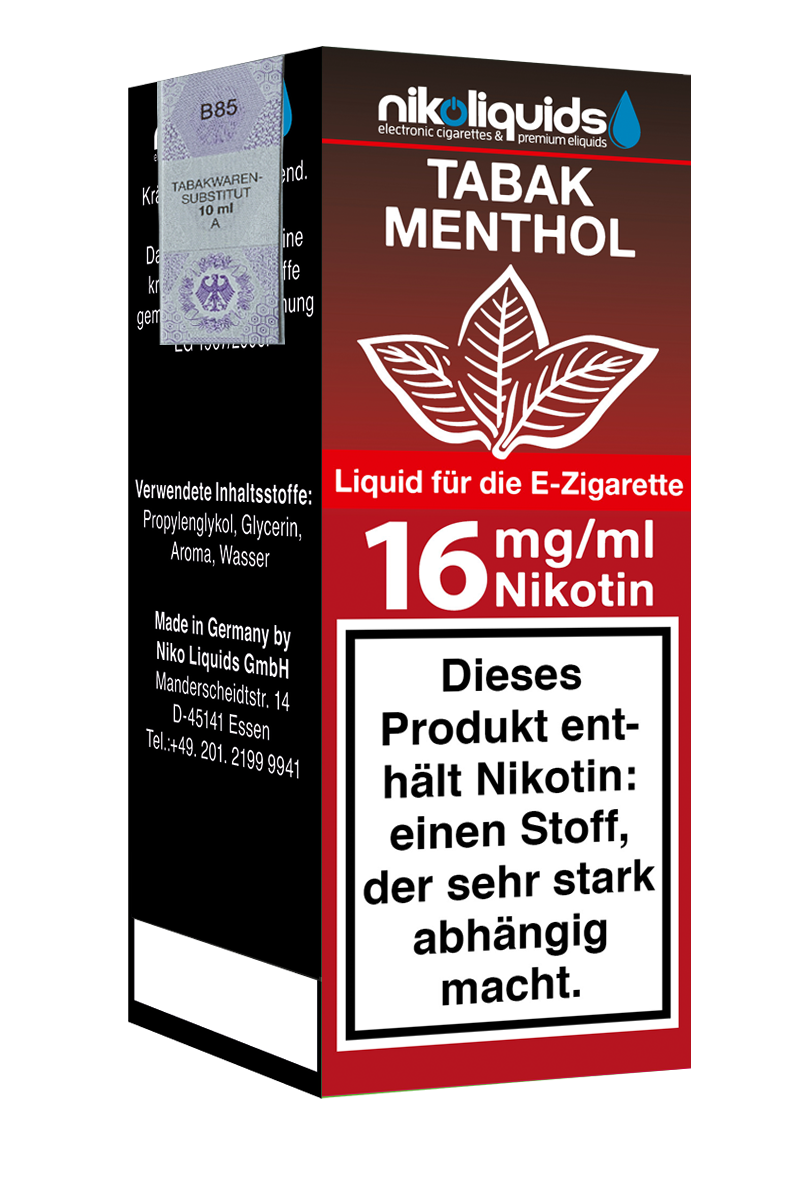 E-Liquid NIKOLIQUIDS Tabak Menthol 16 mg