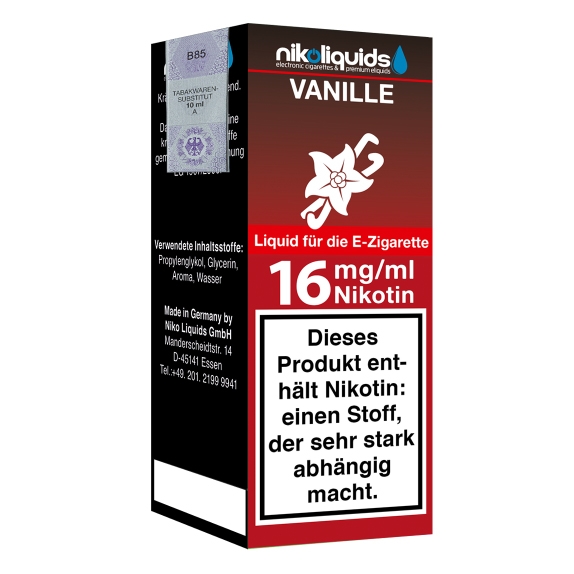 Nikoliquids Vanille 16mg Liquid Flasche