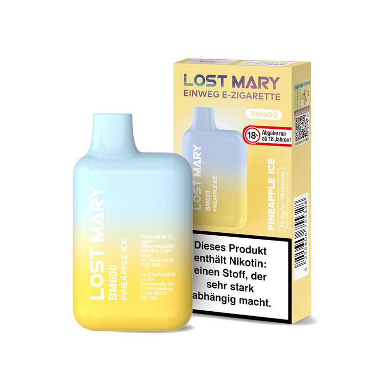 Lost Mary BM600 CP Pineapple Ice 20mg Einweg E-Zigarette