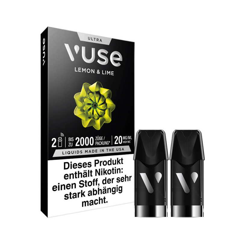 Vuse Ultra Pods Lemon & Lime 20mg Side + Pods