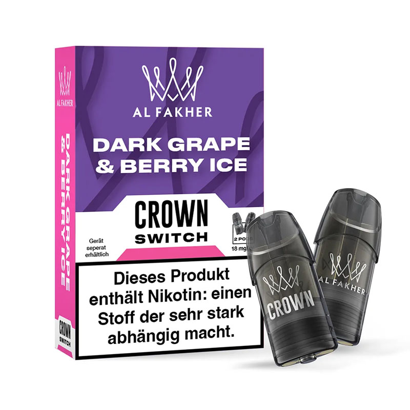 Al Fakher Crown Switch Dark Grape & Berry Ice Prefilled Pods Packung