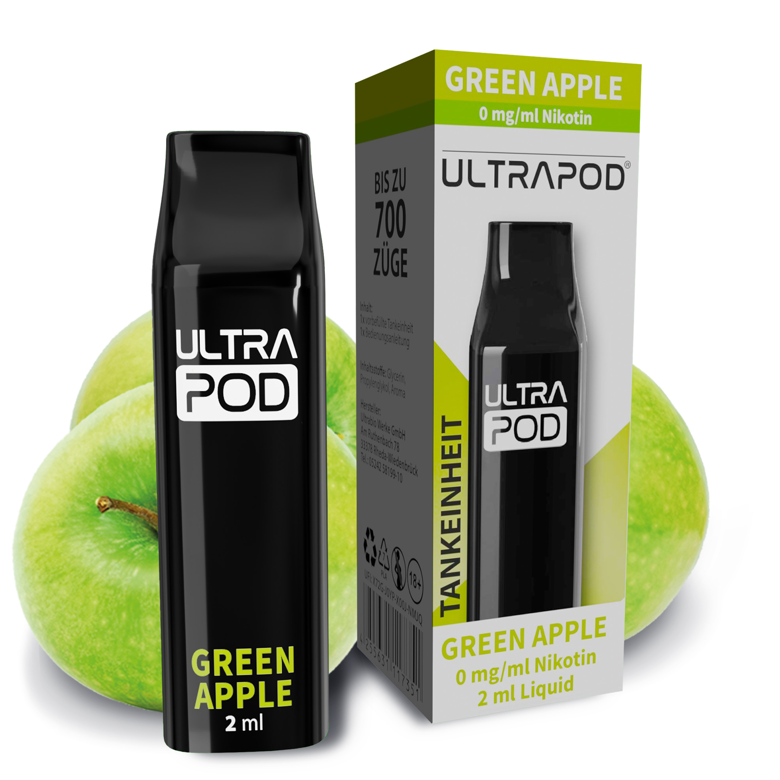 Ultrabio Ultrapod Green Apple 0mg Liquidpod