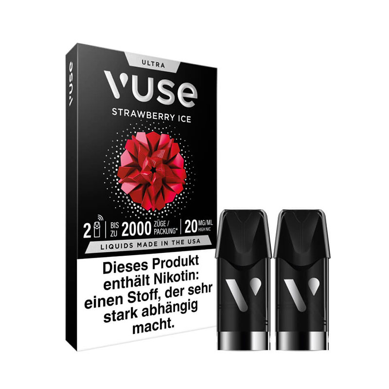 Vuse Ultra Pods Strawberry Ice 20mg Side + Pods