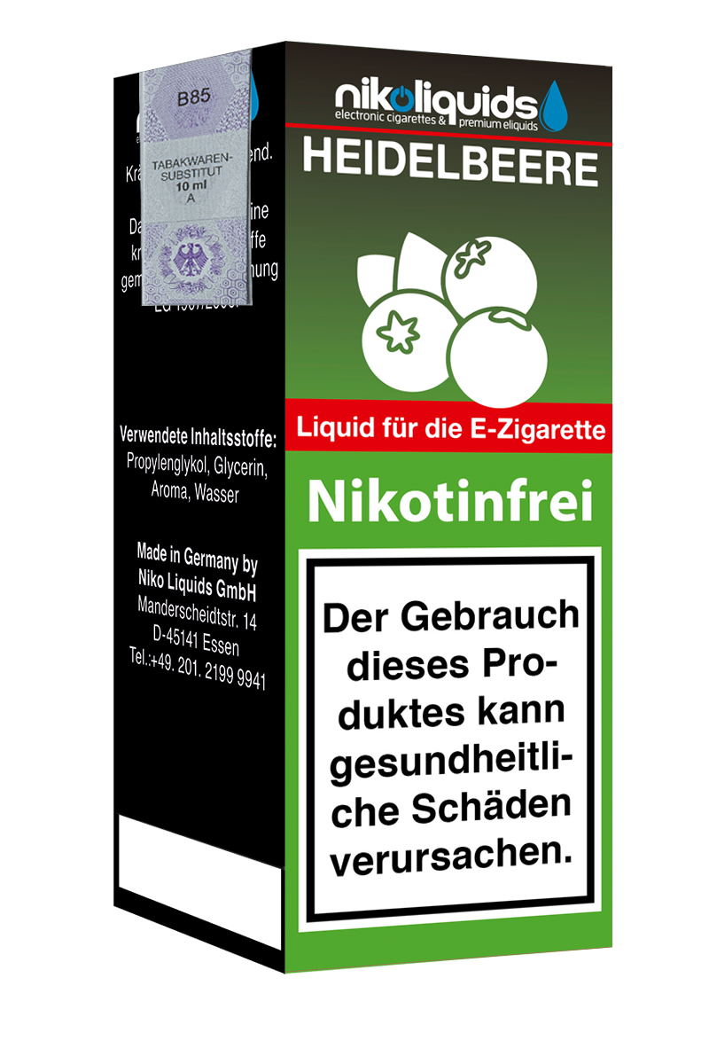 E-Liquid Nikoliquids Heidelbeere 0 mg 70 Pg 30 Vg
