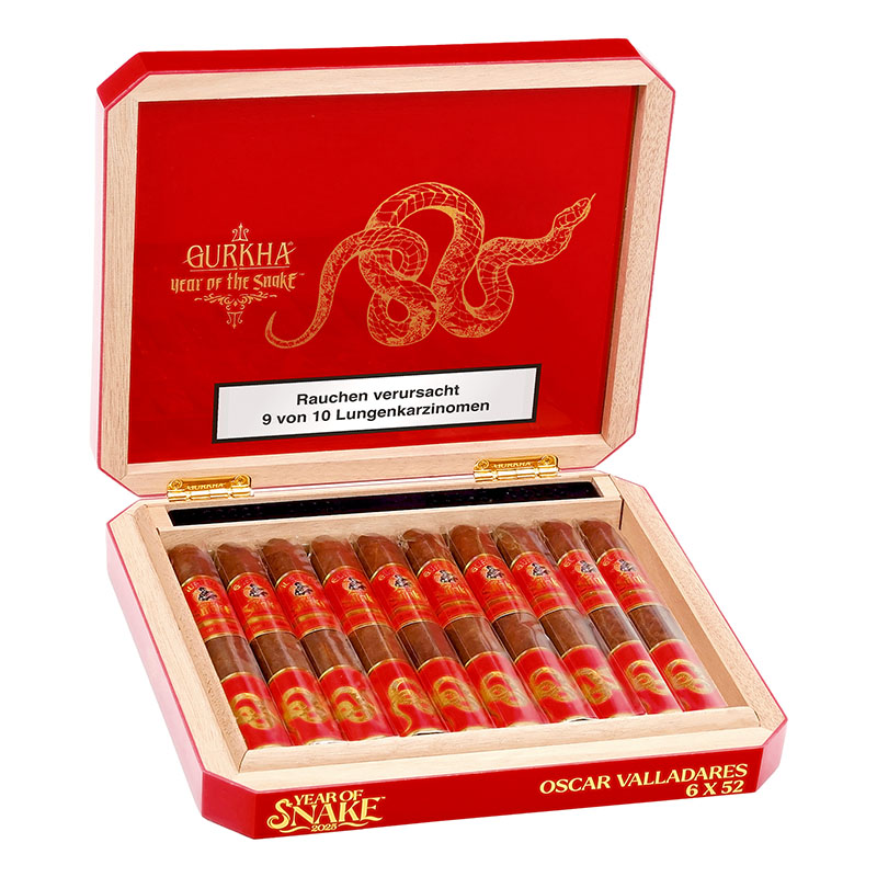 Gurkha Limitadas Year of the Snake Red Oscar Toro Zigarren Kiste Open