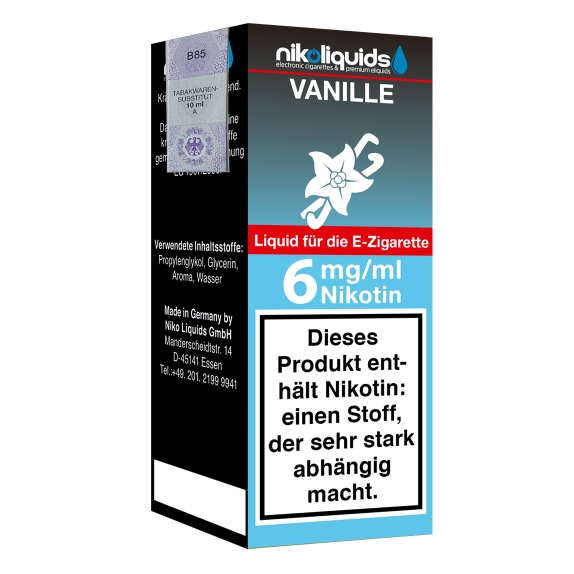 Nikoliquids Vanille 6mg Liquid Flasche