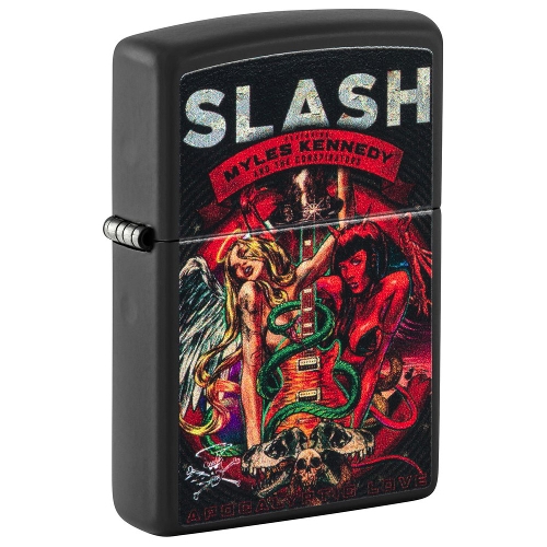 Zippo schwarz matt Slash Design