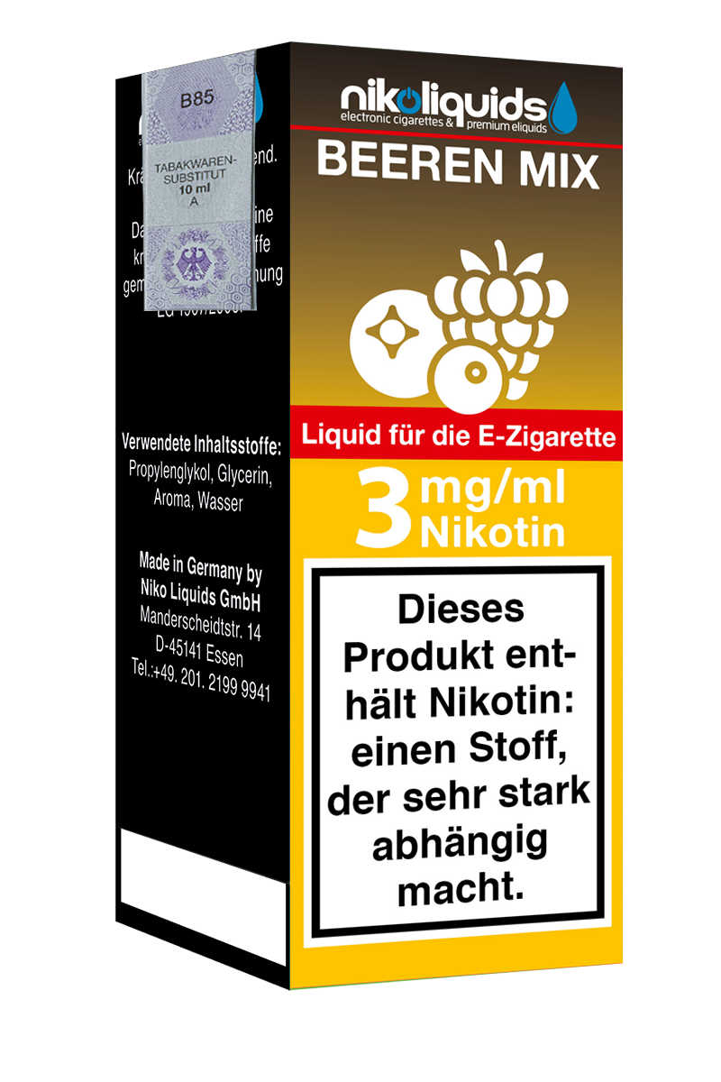 E-Liquid Nikoliquids Beeren Mix 3 mg 70 Pg/30 Vg