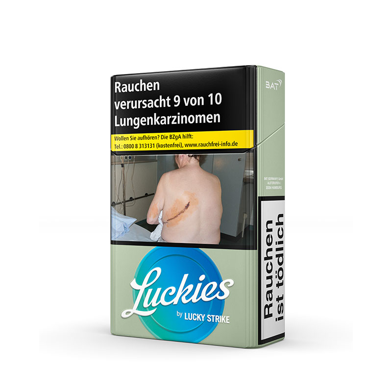 Luckies by Lucky Strike Blue OP Zigaretten Schachtel