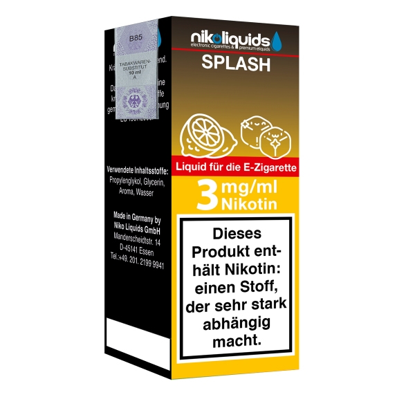 Nikoliquids Splash 3 mg Liquid Flasche