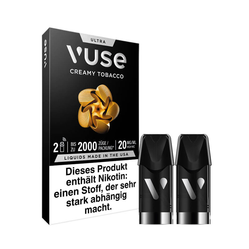 Vuse Ultra Pods Creamy Tobacco 20mg Side + Pods