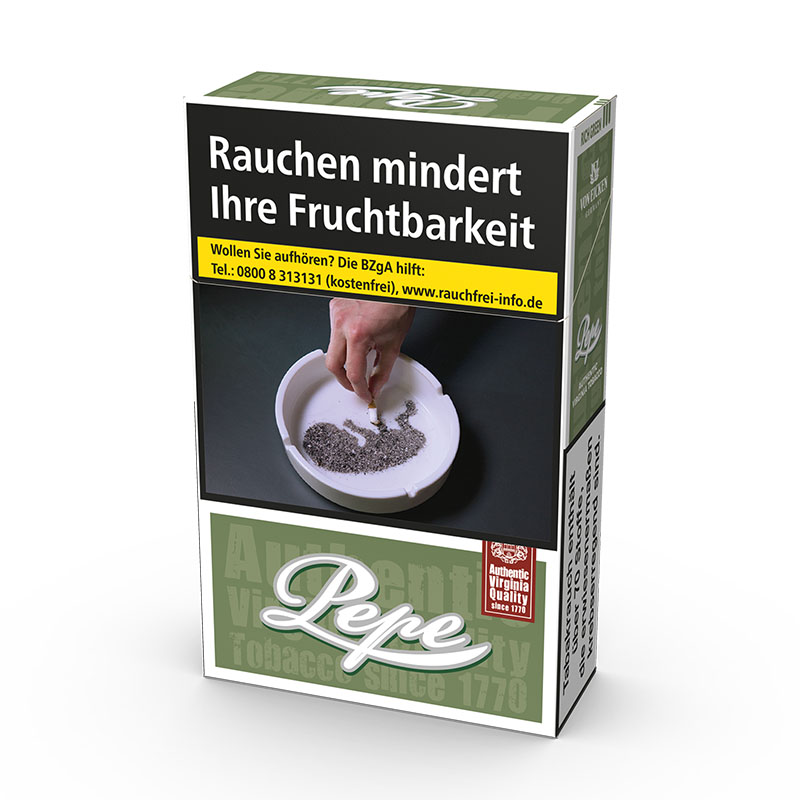 Pepe Rich Green Original Pack Zigaretten Schachtel