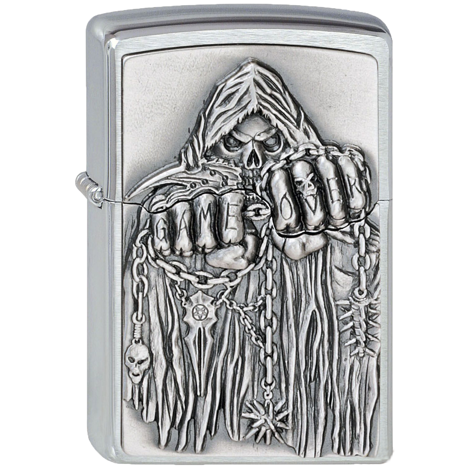 Zippo chrom Game Over Emblem