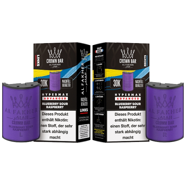 Al Fakher Hypermax Blueberry Sour Raspberry 6mg Prefilled Pods
