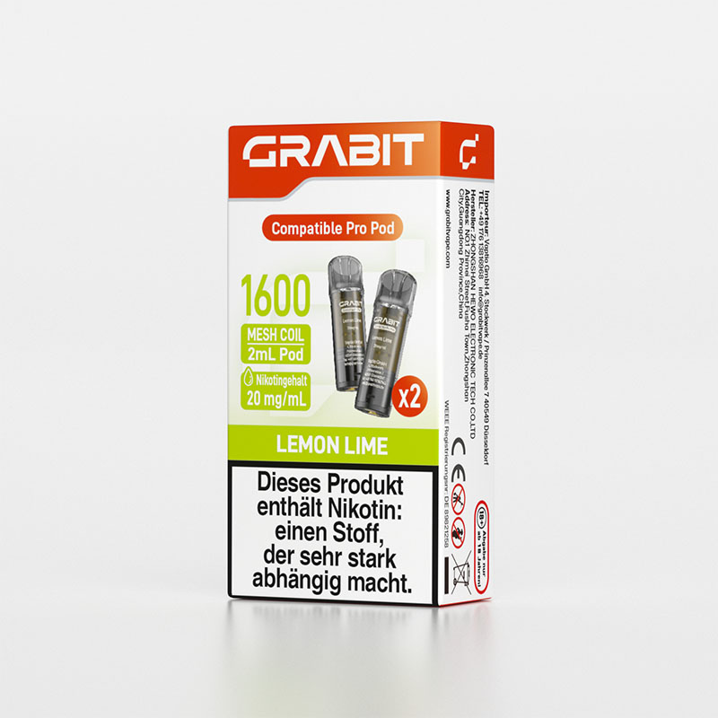 Grabit Pro Lemon Lime 20mg Prefilled Pods