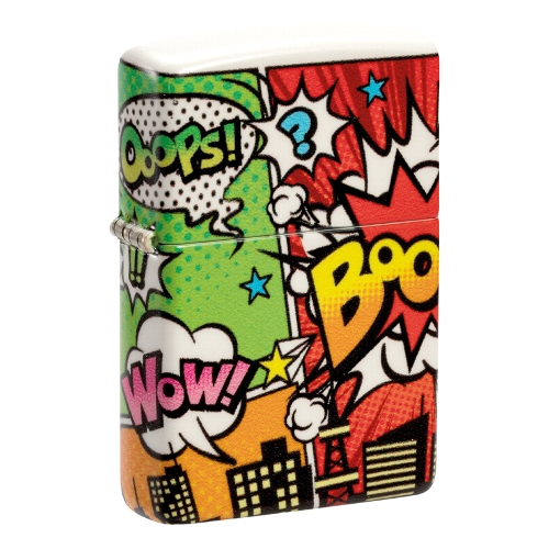 Zippo weiß matt Pop Art Design