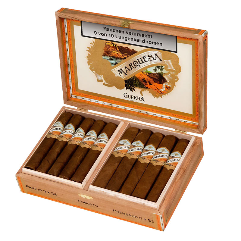Gurkha Marquesa Robusto Zigarren Kiste Open