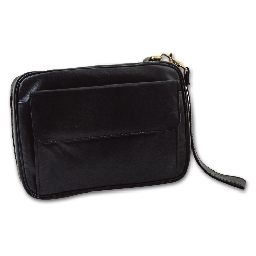 Pfeifentasche 4er Lamm-Nappa-Leder schwarz Köcher