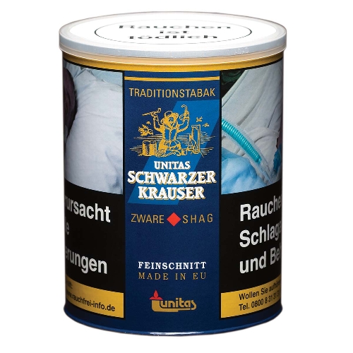 Unitas Schwarzer Krauser Tabak Dose