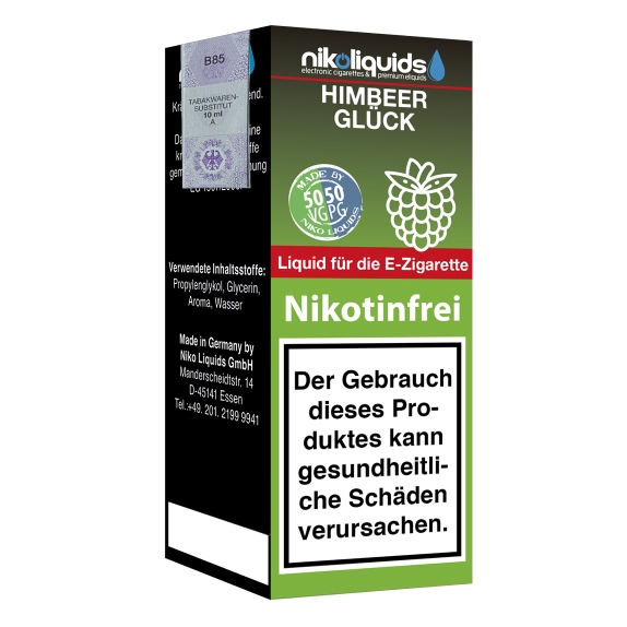 Nikoliquids Himbeerglück 0mg Liquid Flasche